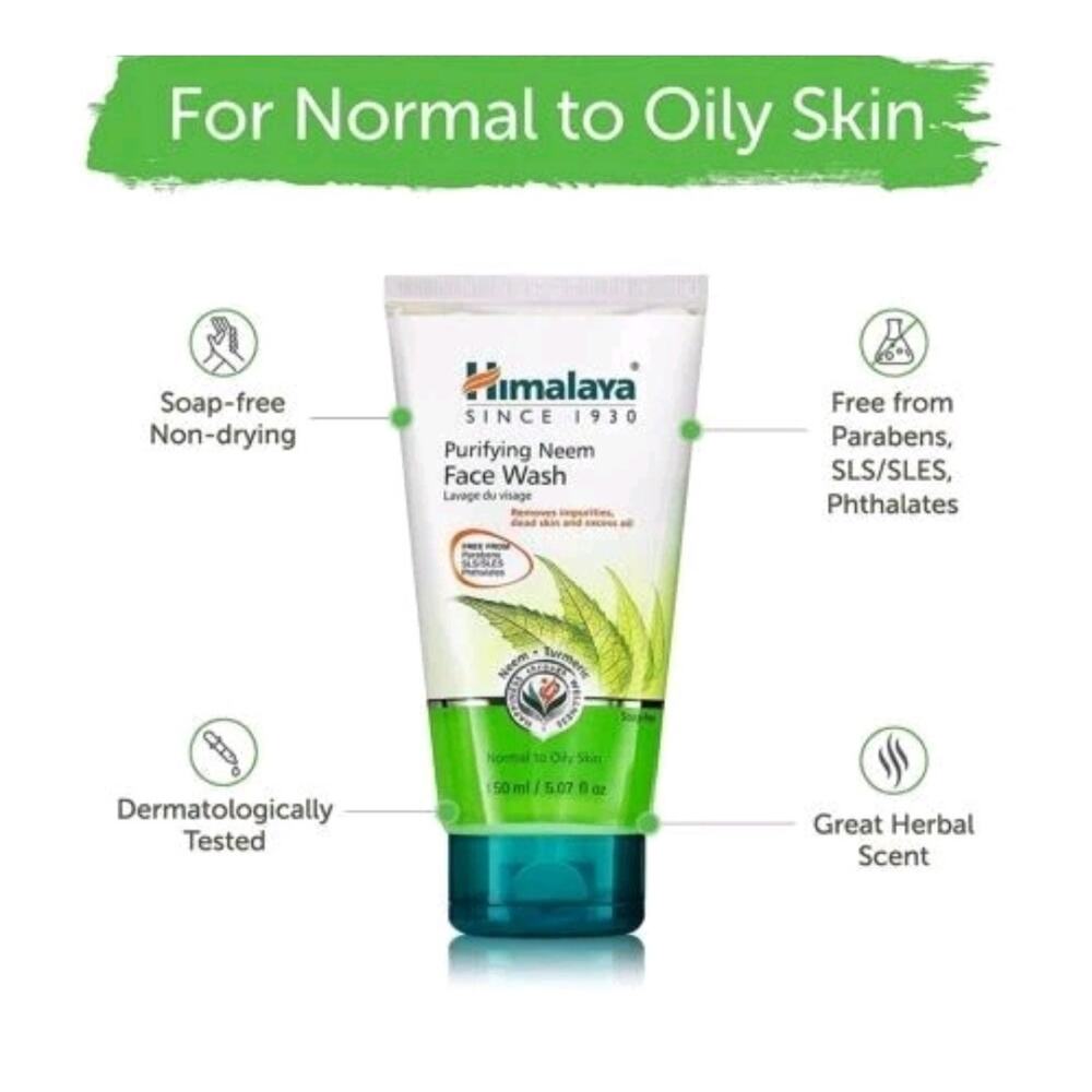 Himalaya Herbals Purifying Neem Face Wash, Eliminates pimples, 150ml